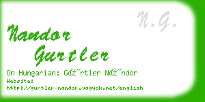 nandor gurtler business card